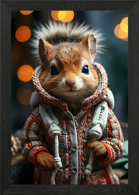 Eichhörnchen festlich Flick gerahmtes Wandbild Poster Leinwanddruck Bild