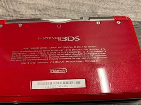 Nintendo 3DS Flame Red CTR-001 NTSC - Tested - Stylus, Game, Charger Included