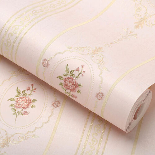 10M Floral Wallpaper Embossed Non-woven Wall Paper Home Decor Country Chic Craft - Picture 4 of 17