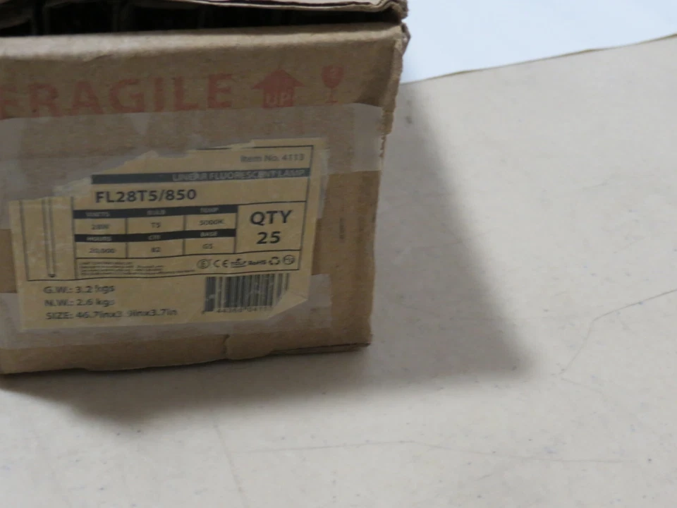 PLUSRITE 4113 FL28T5/850 HIGH EFFICIENCY FLOURESCENT LAMP 28W T5 BULB 5000K 25 P - Image 2 of 3