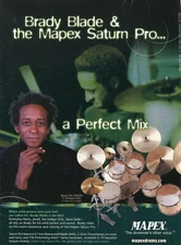 2001 Print Ad Mapex Saturn Pro Drum Kit w Brady Blade