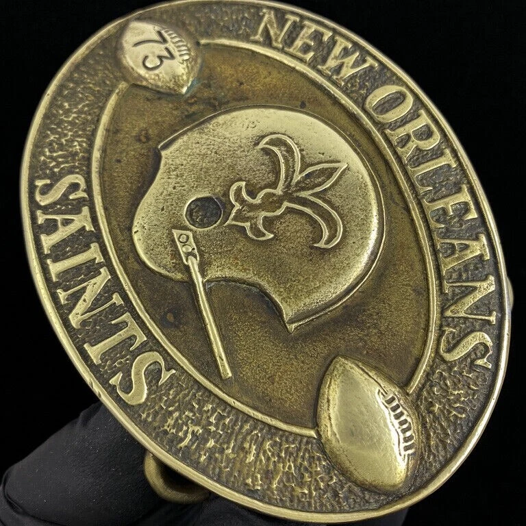 1973 Brass Al Shelton New Orleans Saints Nfl Football Gift Vintage Belt Buckle - Image 3 of 4