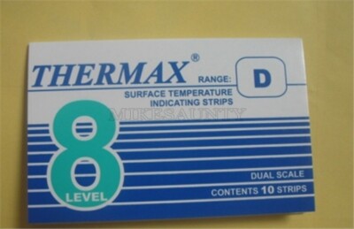 8 Level 10 Strips Tmc Thermax Temperature Label Range B 71-110°C/160-230  xx