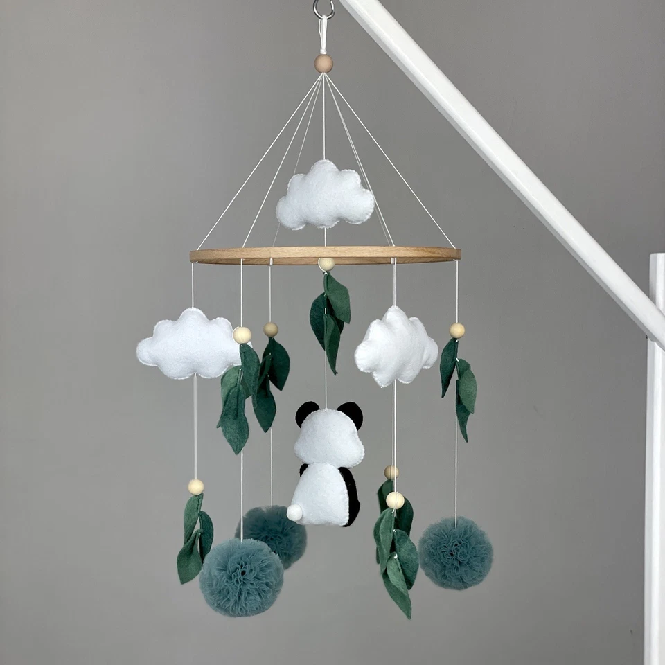 Bebé Móvil Neutro Cuna Móvil Panda Safari Tema Móvil Único Nuevo Bebé Regalo Foto 2 de 4