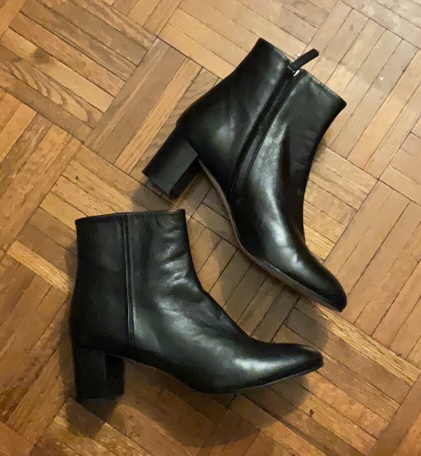 Theory Block 60 Black Ankle Boots 41 Made in Italy and Comfortable!