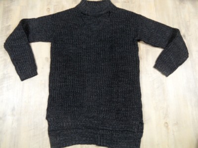 NICE&CHIC schöner Rippenstrickpullover toller Ausschnitt grau Gr. S TOP FK1217
