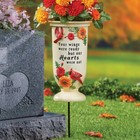 Cardinal & Flower Loved Ones Lost Memorial Poem Cemetery Staked Flower Vase