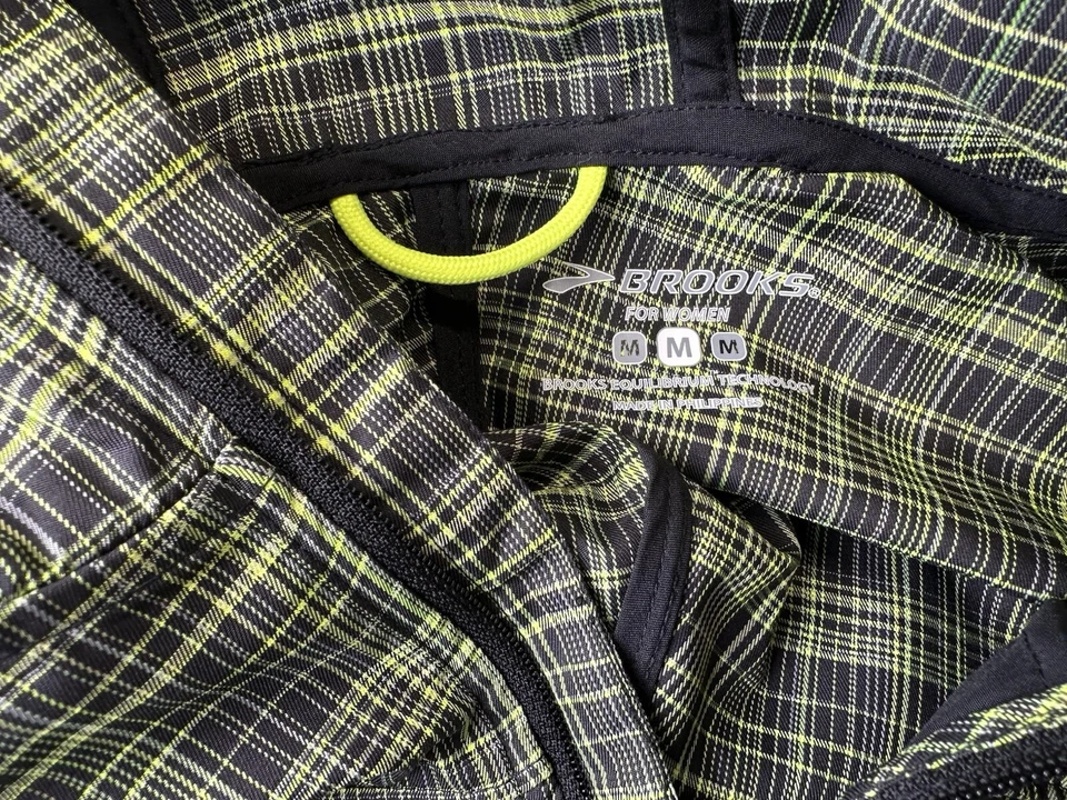 Chaqueta Brooks para mujer mediana M verde neón a rayas negras Foto 4 de 4