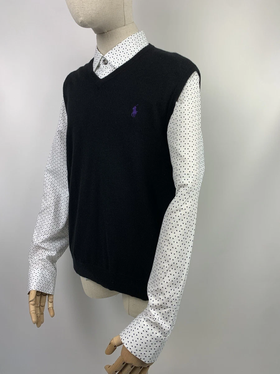 Black polo sweater clearance vest