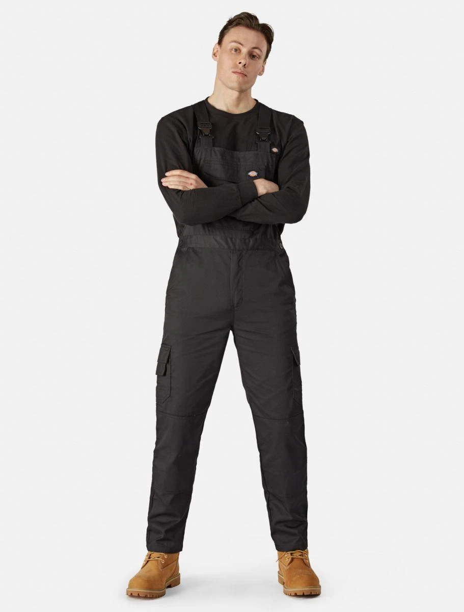 Dickies Everyday black polycotton multiple pocket work bib & brace dungarees