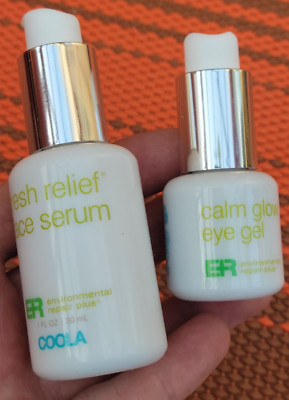 Coola ER Fresh Relief Gesichtsserum 30ml + Calm Glow Augengel 14ml x2 Neu **