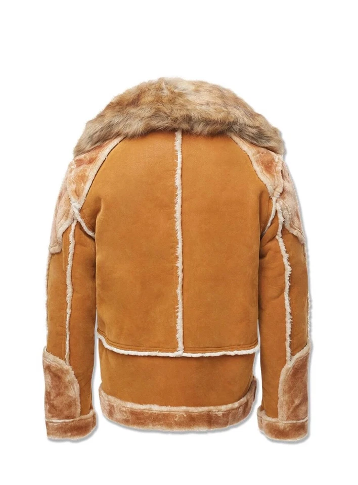 Chaqueta Jordan Craig color coñac moto piel de oveja Foto 3 de 4