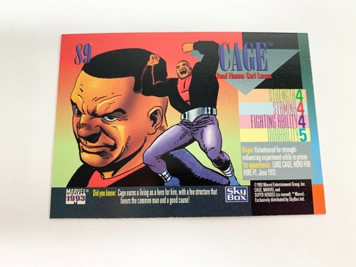 Cage Super Heroes SkyBox Marvel 1993 Trading Card #89 - Bild 2 von 2