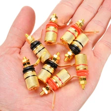 12Pcs 4mm Amplifier Speaker Terminal Binding Post Banana Plug Socket Connector