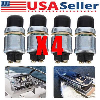 4PCS 12 Volt DC Heavy-Duty Start Momentary Push-Button Starter Switch (50 Amps)