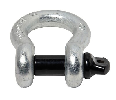 Premium Nickel D-Ring 3/4'' Bow Shackle w Black 7/8'' Screw Pin 10500 LB Capacity