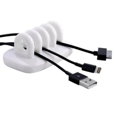 Cable Clip Holder Weighted Desktop Cord Management Fixture white