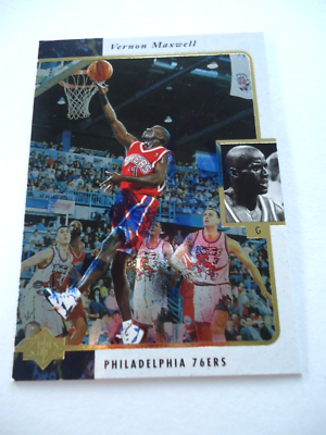 Vernon Maxwell 1996 Autographed Basketball card #99 Philadelphia  76ers