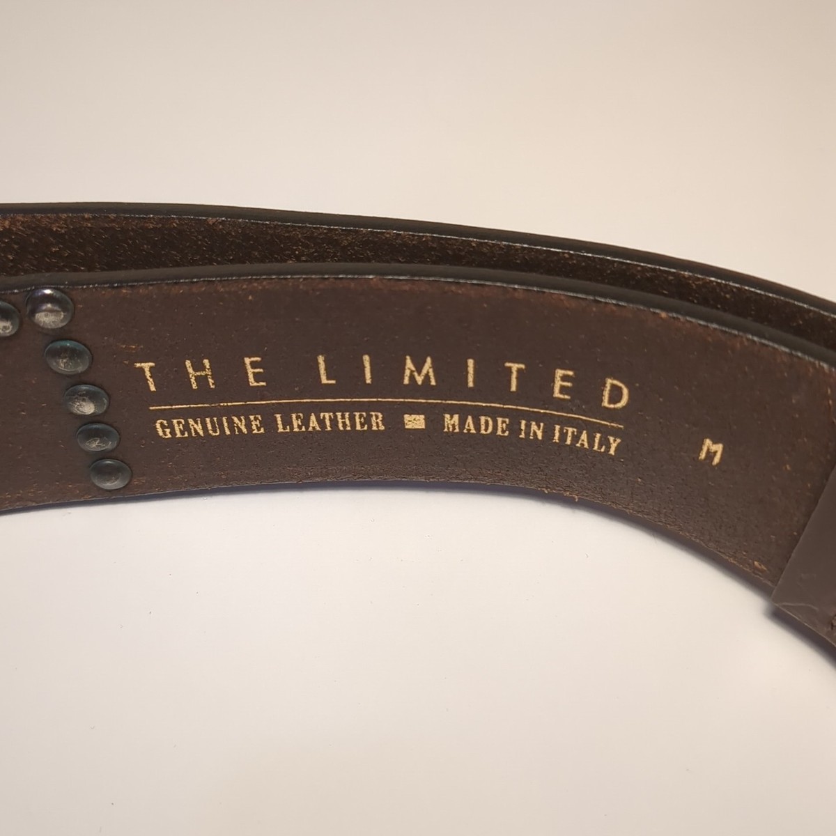 Brown Leather Statement Belt Rhinestone Studded Italy Medium  display picture 2