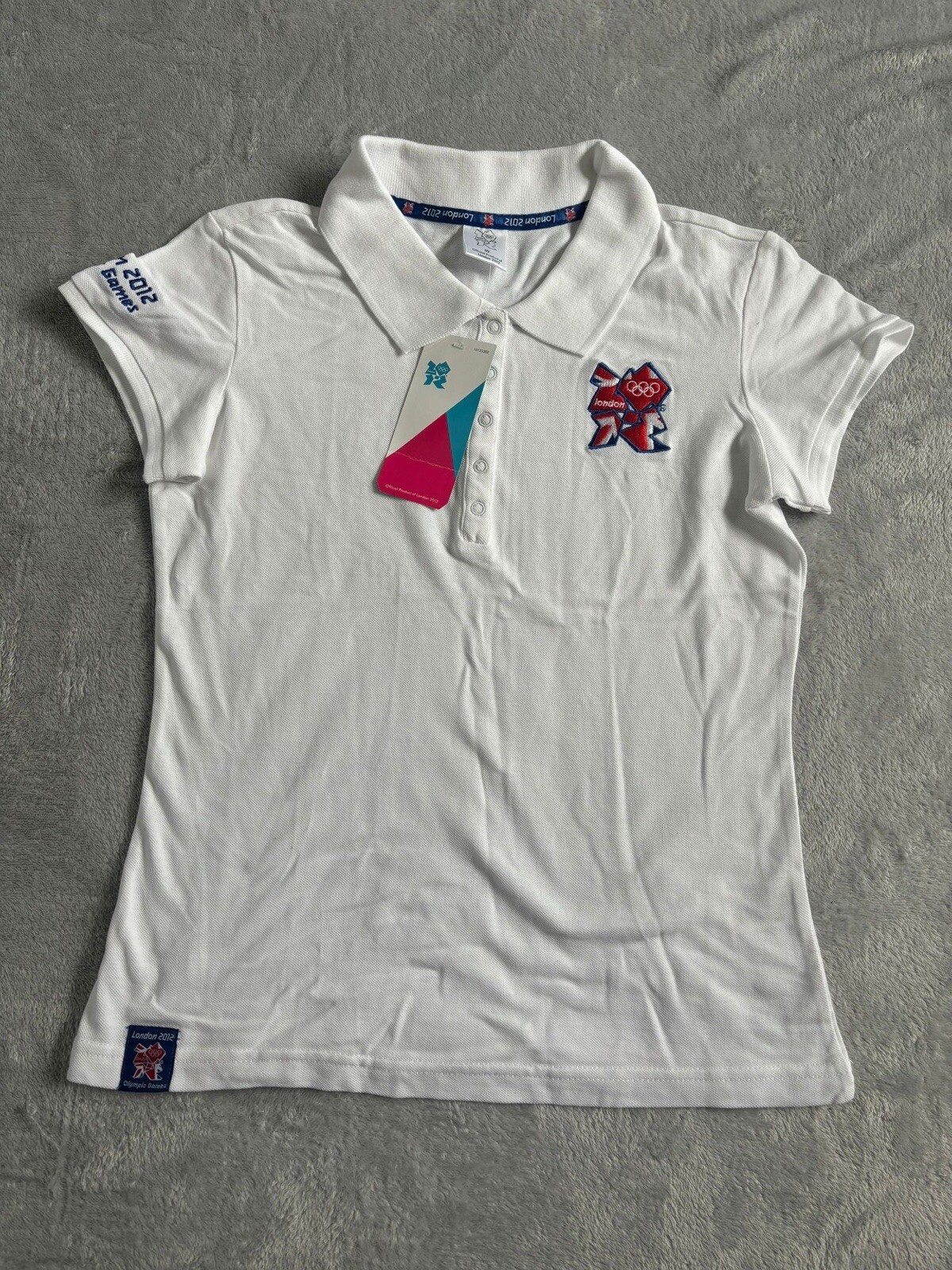 2012 London Olympics Womens White Polo Shirt Size 10 Brand New
