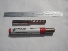 NEW BRUBAKER 3/8" SH X 1/4" X 1 1/4" LOC X 3 1/16" OAL 4FL SQ END CC ENDMILL    