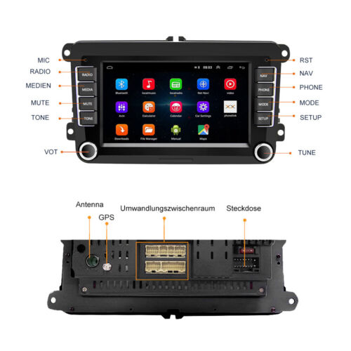 7" 2Din Autoradio Android 13.0 GPS Navi BT WIFI Für VW GOLF V Touran Caddy Polo - Bild 11 von 12