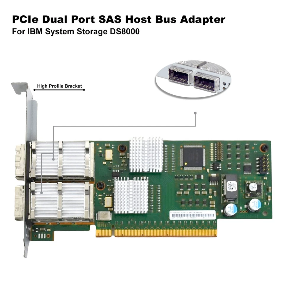 IBM PCIe Two-Port SAS Host Bus Adapter Card DS8000 – 00YM731 00YM720 - Image 2 of 4