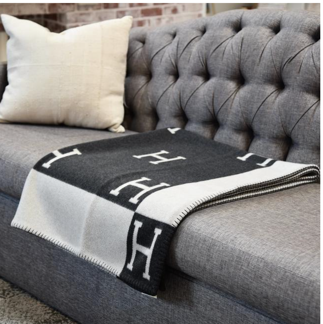 New Full set w/ receipt HERMÈS Wool Cashmere Avalon Blanket in
