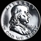 1961 Franklin Half Dollar CHOICE GEM BRILLIANT PROOF ULTRA NICE 90% Silver