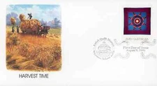 AMISH QUILTS 2001  HARVEST TIME  FLEETWOOD CACHET FDC VF UNADDR