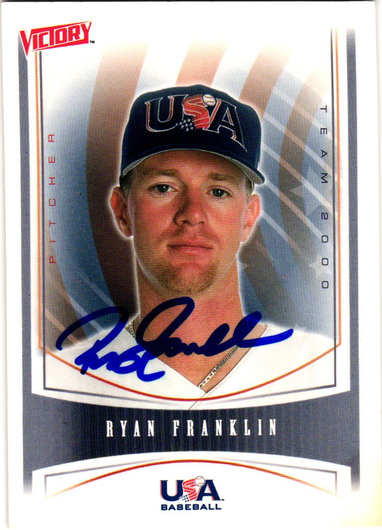 2000 Upper Deck Victory Team USA #453 Signed Ryan Franklin