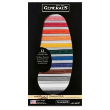 General Pencil MultiPastel Compressed Chalk Sticks 12/Pkg-Assorted Colors