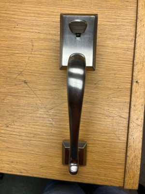 BALDWIN RESERVE #9BR1800-762 SINGLE CYLINDER SATIN NICKEL DOOR HANDLE