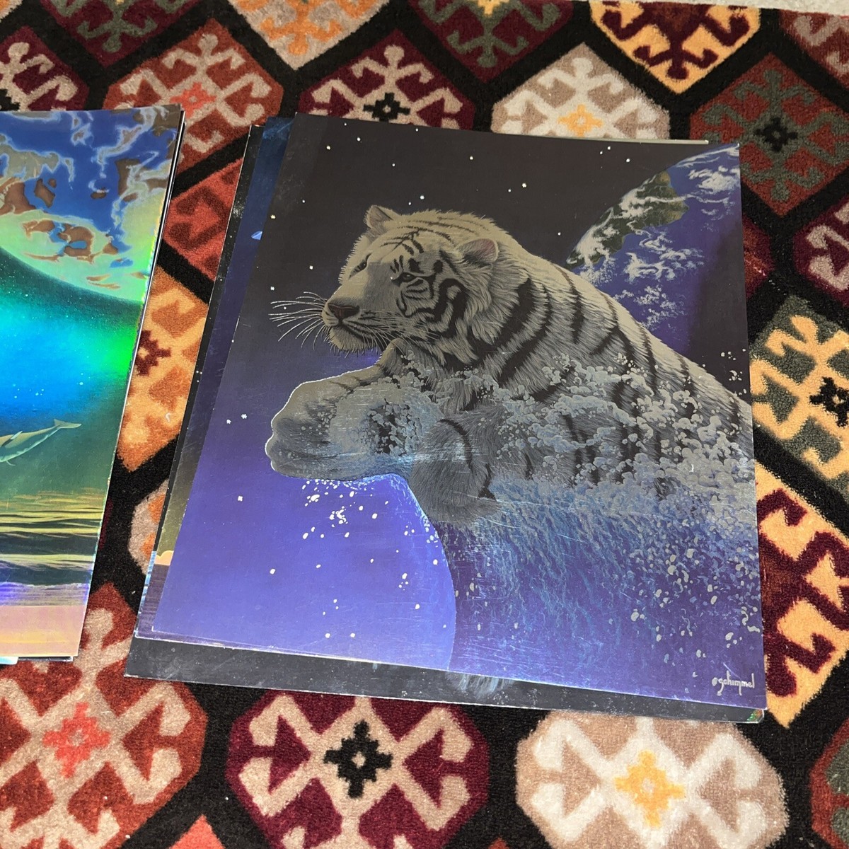 1999 Schim Schimmel 8 Vintage 🤩School Folder White Tiger Art
