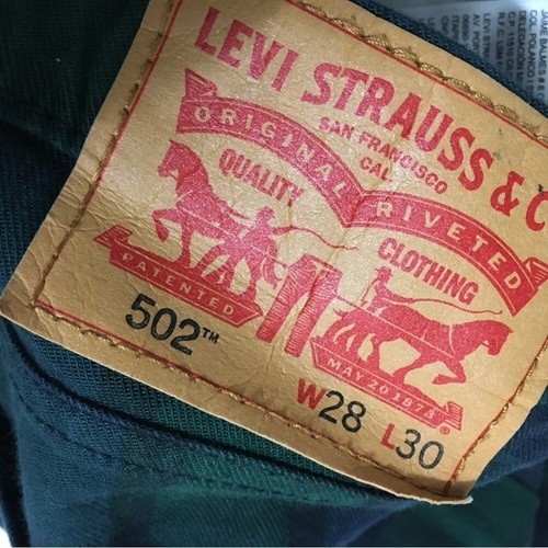 Levi's 502 Men’s Green Blue Tartan Plaid Blackwatch Straight Pants Size 28 x 30 - Picture 3 of 5