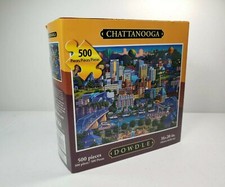 CHATTANOOGA 500 Piece 16x20 in. Puzzle DOWDLE Made in USA Tennessee Folk Art NEW