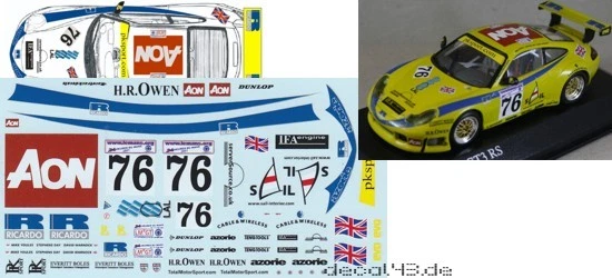 RACETRACKDECALS 1/43 Decal Porsche 911 GT3 RS 'PK Sport' 24h Le Mans 2001