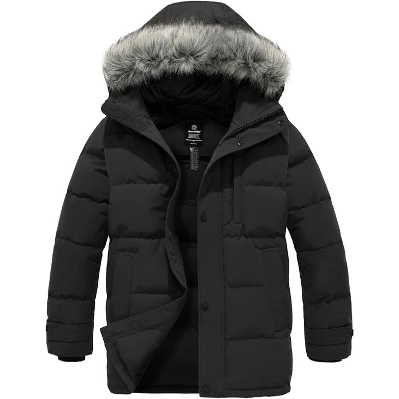 wantdo Men's Winter Jacket Thicken Winter Coat Warm Puffer Jacket with Faux Fur - product detail image 1