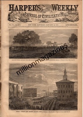 1865 Harpers Weekly January 14 Original Issue - Battles at Savannah, Waynesboro