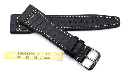 Echt Alligator 22mm /18 passend für IWC Pilot Aviatoruhr made Germany black Band