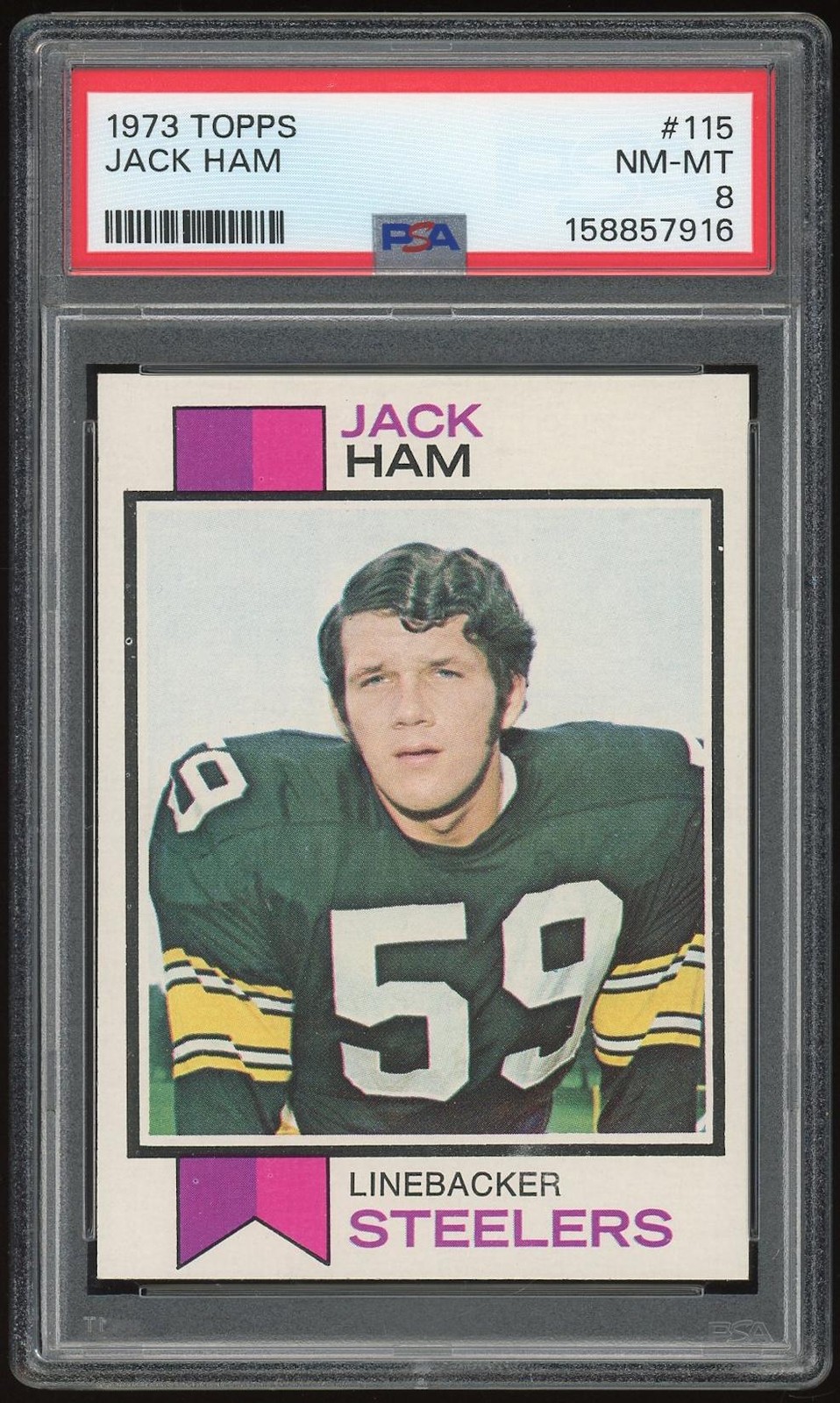 1973 Topps #115 Jack Ham RC PSA 8 *7916