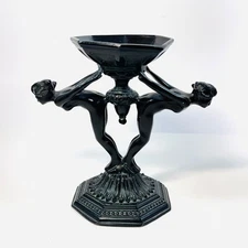 Ronson 1930's Nude Ladies Incense Burner heavy metal black NO LID