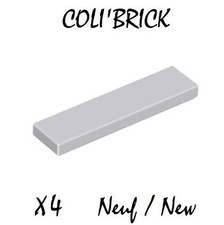 Lego 2431 - 4x Plaque Lisse / Tile 1x4 - Light Bluish Gray - 91143 4211356 NEUF