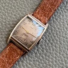 Vintage Men’s Elgin Deco Tank Rose GF Top 15J 554 Running 