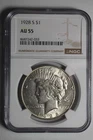 1928 S Peace Silver Dollar AU55 NGC #033