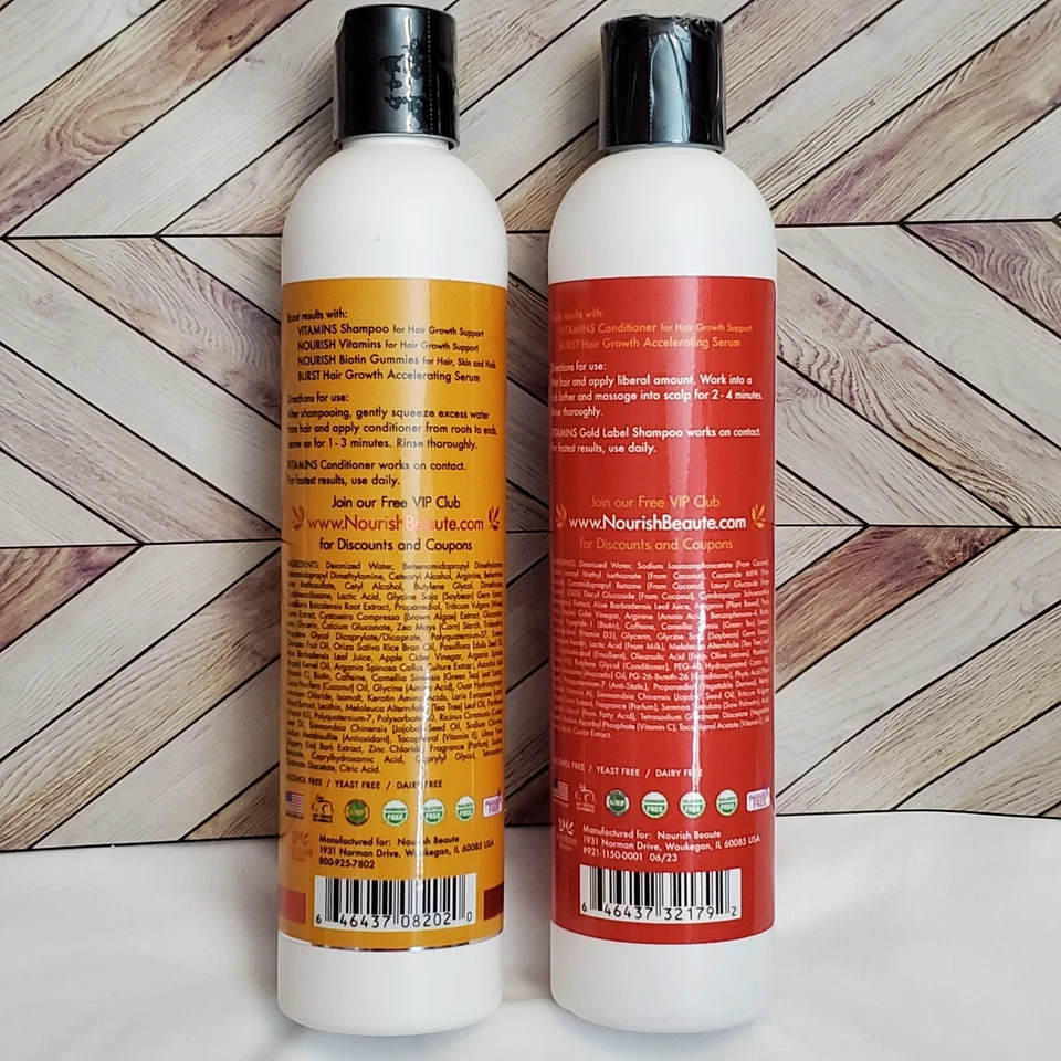 Set de champú y acondicionador Nourish Beaute Vitamins para la pérdida del cabello promueve el crecimiento  Foto 3 de 4