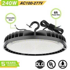 240W UFO LED High Bay Light Dimmable Warehouse Commercial Barns Shop Light 5000K