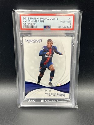 2018 Panini Immaculate Kylian Mbappe Sapphire #/25 PSG PSA 8