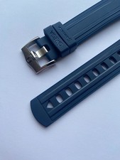 For 20mm Omega seamaster 300 Navy Blue Rubber Watch Strap With buckle solid