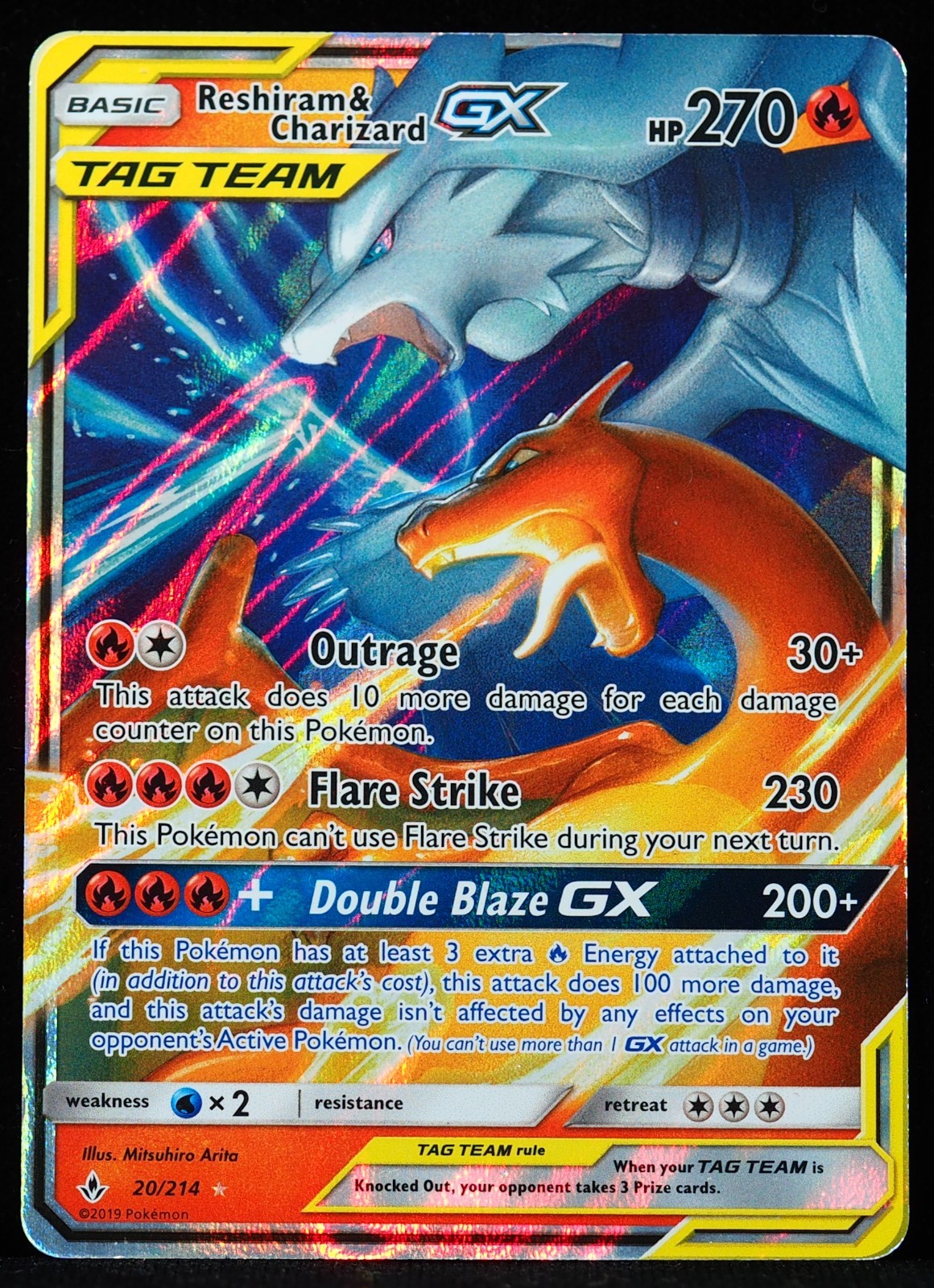 Reshiram & Charizard GX #20/214 NM Pokemon Card